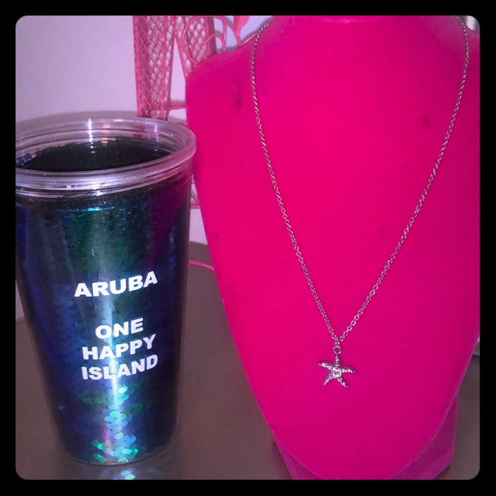 Sterling Silver Starfish & Turtle Necklace